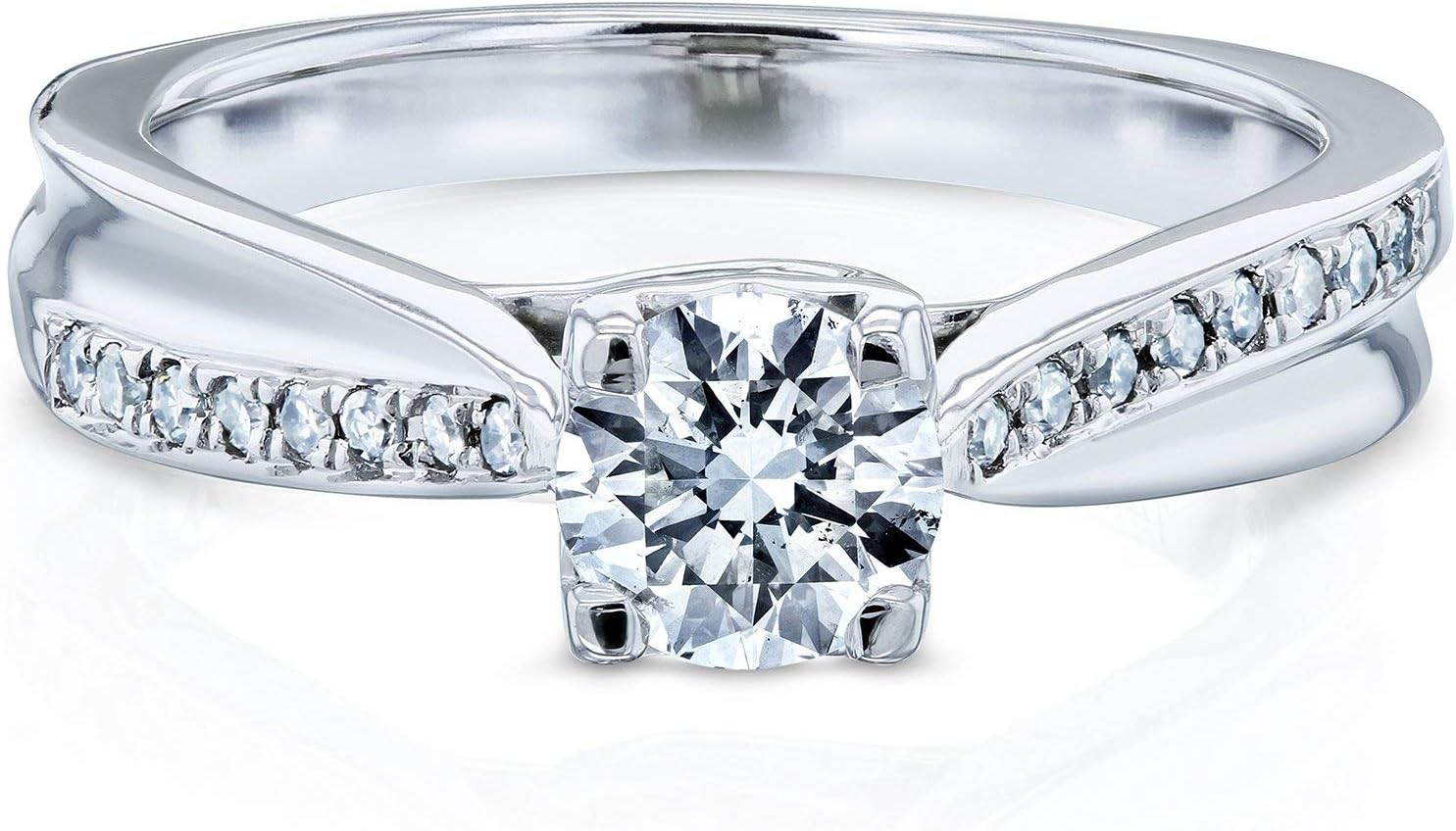 Kobelli Ribbon Bypass Diamond Ring 14k White Gold