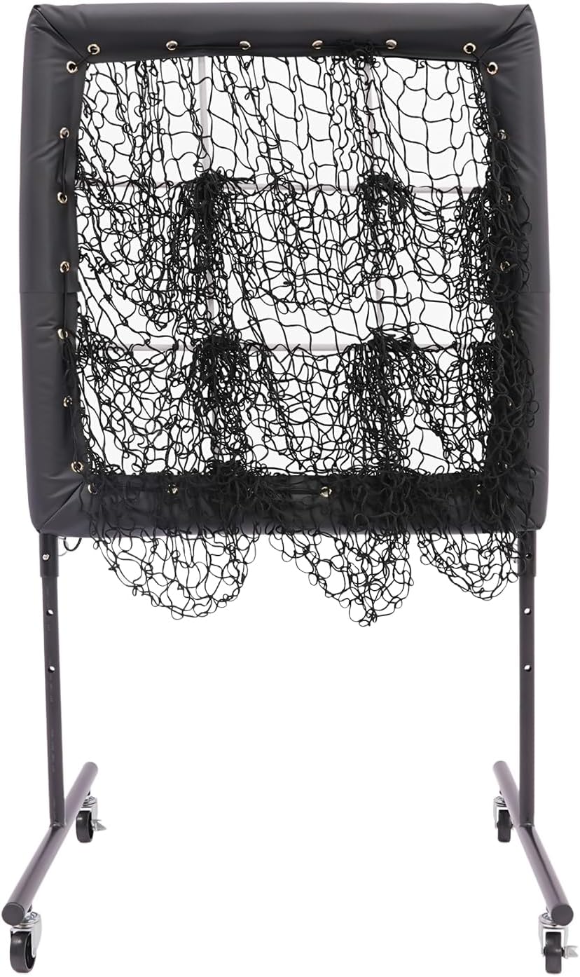 Baseball Pitching Net, 9 Hole Pitching Net with Strike Zone & 4 Ground Stakes for Hitting Pitching Practice, 3 Height Adjustable Baseball Softball Pitcher Training Equipment for Youth Adults