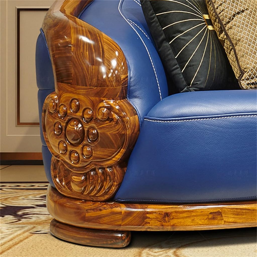 European Carving Sofa Living Room Large Combination Villa All Solid Wood(260 * 100 * 116CM)