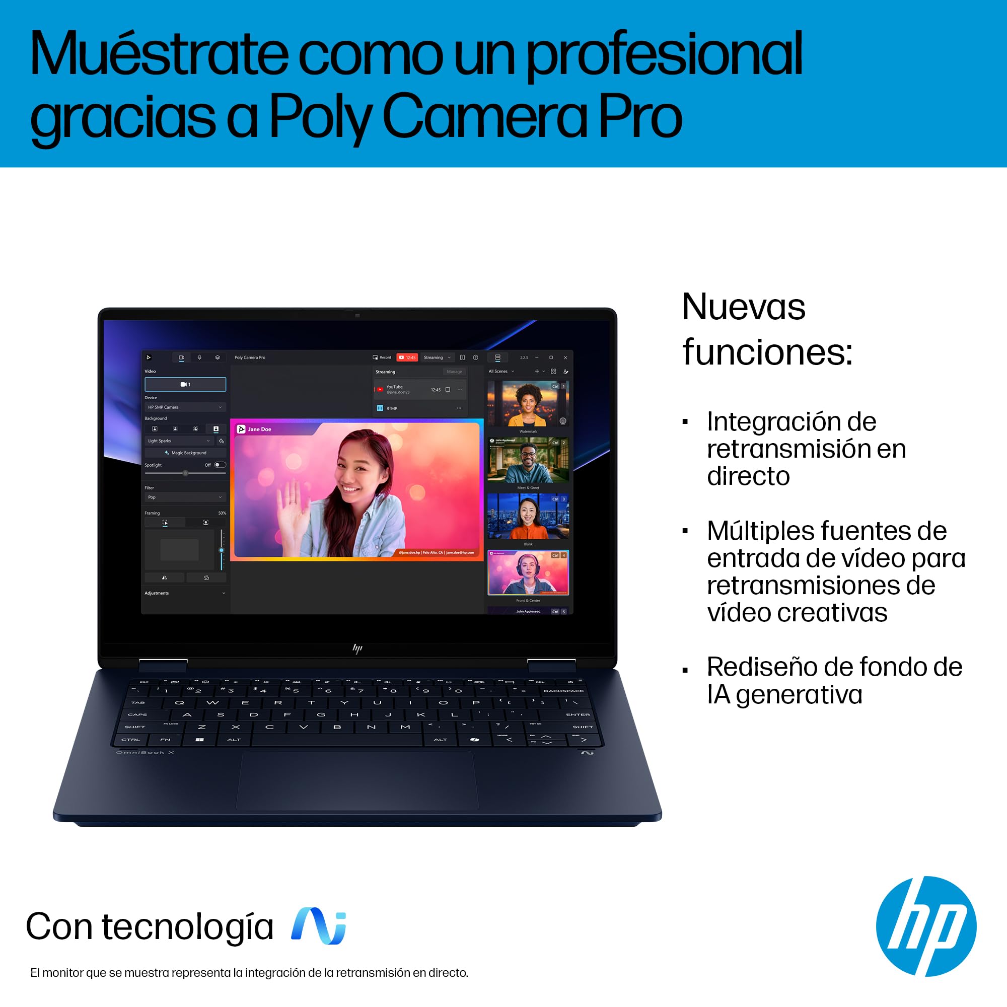 HP Omnibook X Flip - Ordenador portátil Convertible de 14" OLED 3K táctil (Intel Ultra 7-258V EVO, 32GB RAM, 1TB SSD, Intel ARC Graphics, Windows 11, WiFi 7) Silver- Teclado QWERTY Español