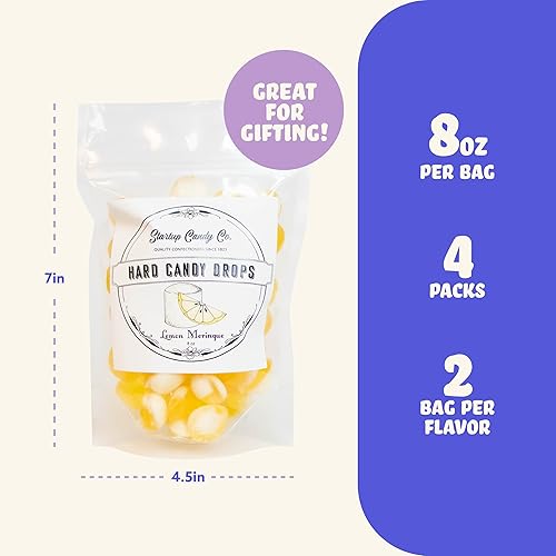 Miniatura 3 de Startup Candy Lemon Lovers - Paquete variado de 2 sabores - Merengue de limón, gasa de limón, caramelo duro antiguo - Paquete de 4 bolsas de 8 onzas