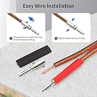 Vista 2 de Viborg 8 conectores de plátano chapados en plata, con bloqueo de tornillo de 0.157 in, conectores HiFi para cable de altavoz, placa de pared, cine