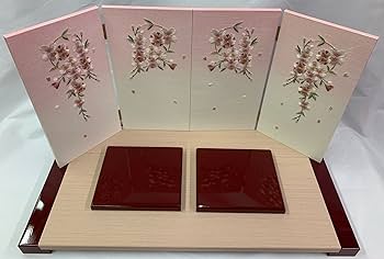 F25-6 山本寛斎雛飾り　台屏風のみ　紫パープル　巾75㎝位 F25-6 山本寛斎雛飾り 台屏風のみ 紫パープル 巾75㎝位