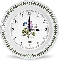 Portmeirion Botanic Garden 10-Inch Porcelain Kitchen Wall Clock - Timeless 19th-Century Botanical Design, Made in England