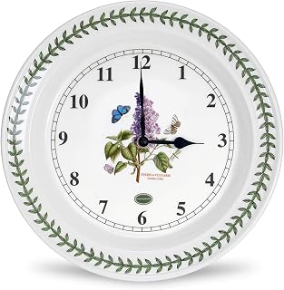 Portmeirion Botanic Garden 10-Inch Porcelain Kitchen Wall Clock - Timeless 19th-Century Botanical Design, Made in England