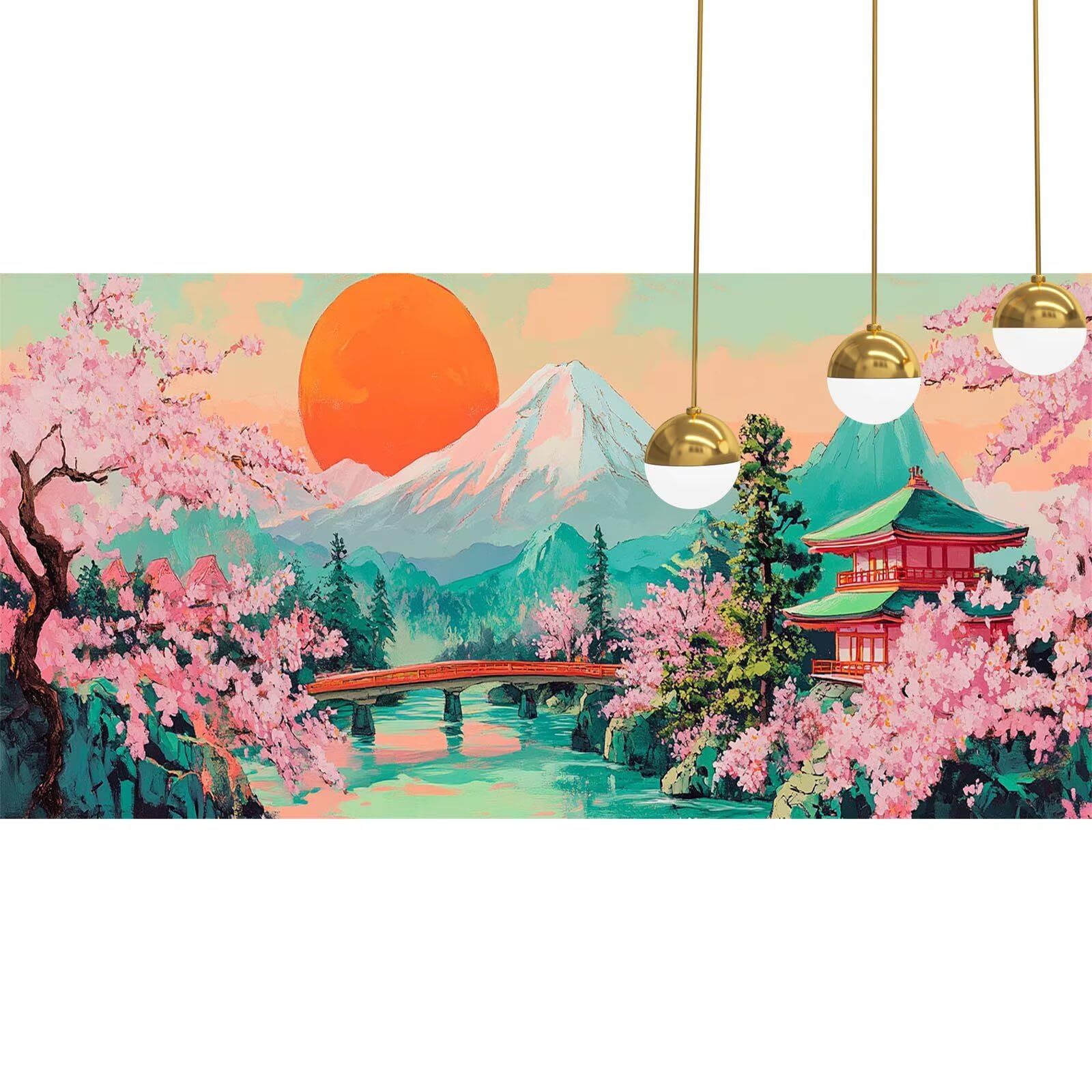 Mount Fuji Zestawy do malowania diamentowego dla dorosłych, 79 x 158 cm, sztuka diamentowa, kwiaty wiśni, malowanie według numerów, dla dzieci, z pełnymi kwadratowymi akcesoriami, sztuka kryształowa i
