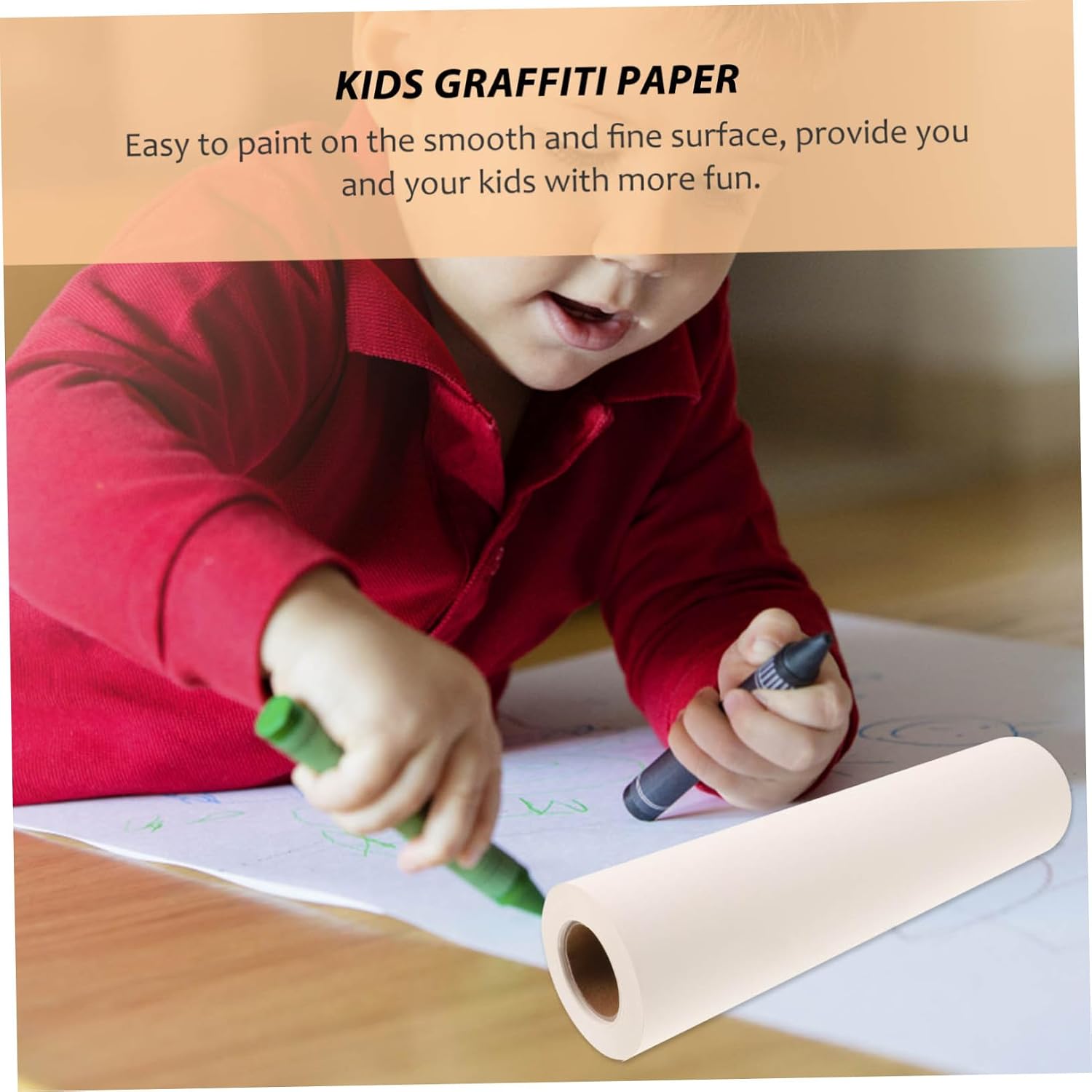 HOMSFOU 1Roll Drawing Paper Roll Wide Long Durable Art Paper for Graffiti Tracing and Creative Play for Developing Fine Motor Skills and Imagination