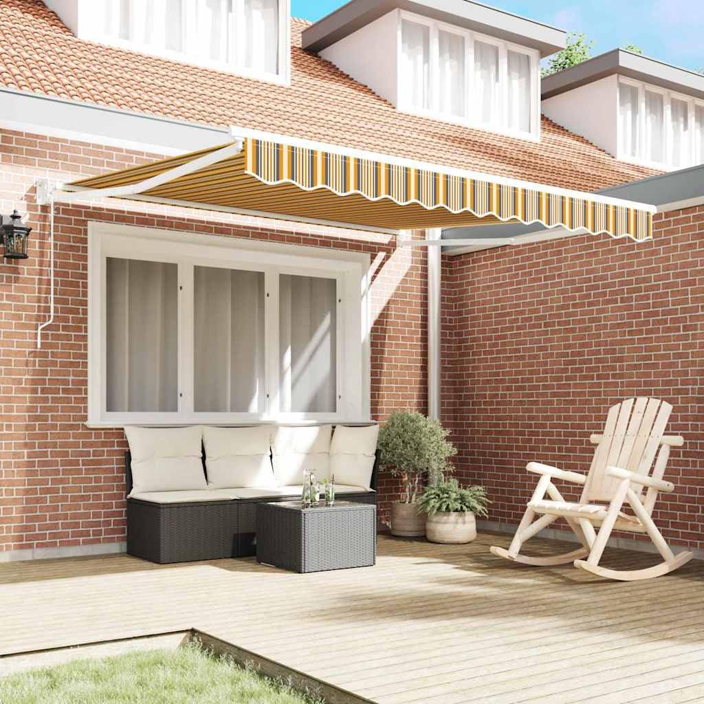 Ausziehbare Markise, Polyester, Terrasse, Mehrfarbig, 350 x 250 cm