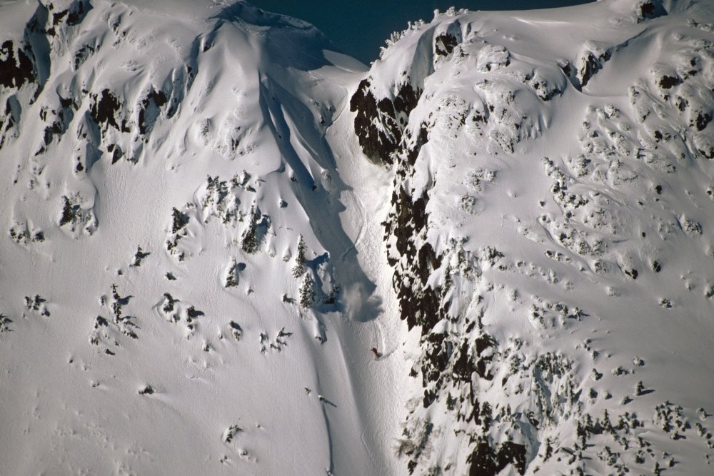 Posterazzi Person Snowboarding Down Chute @ Eaglecrest Ski Resort Douglas Isl Near Juneau Alaska Se Winter Poster Print, (34 x 22)