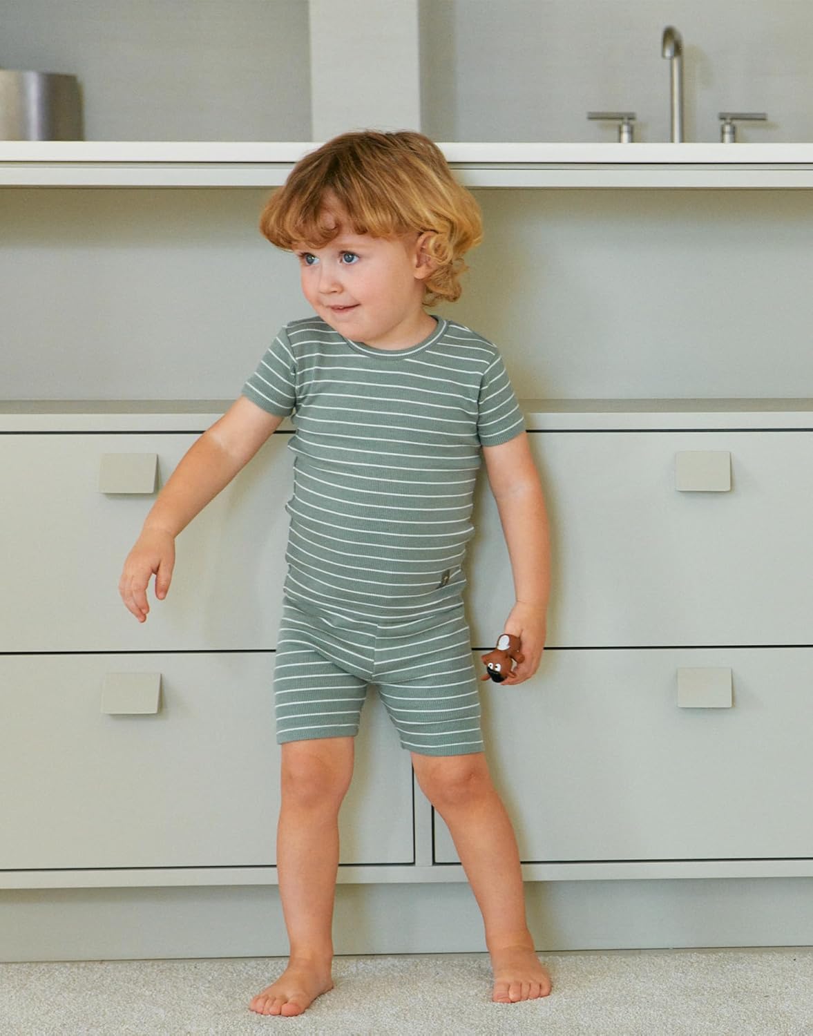 moimoln Stripe Pajamas Set 12M-8Y Ribbed Unisex Baby & Toddler, Soft Viscose, Snug-Fit, Everyday Sleepwear