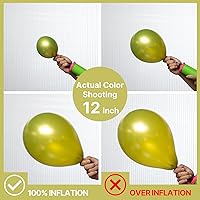 Vista 3 de PartyWoo Globos metálicos de color verde lima, 140 unidades, diferentes tamaños, paquete de 18, 12, 10, 5 pulgadas, kit de arco de globos