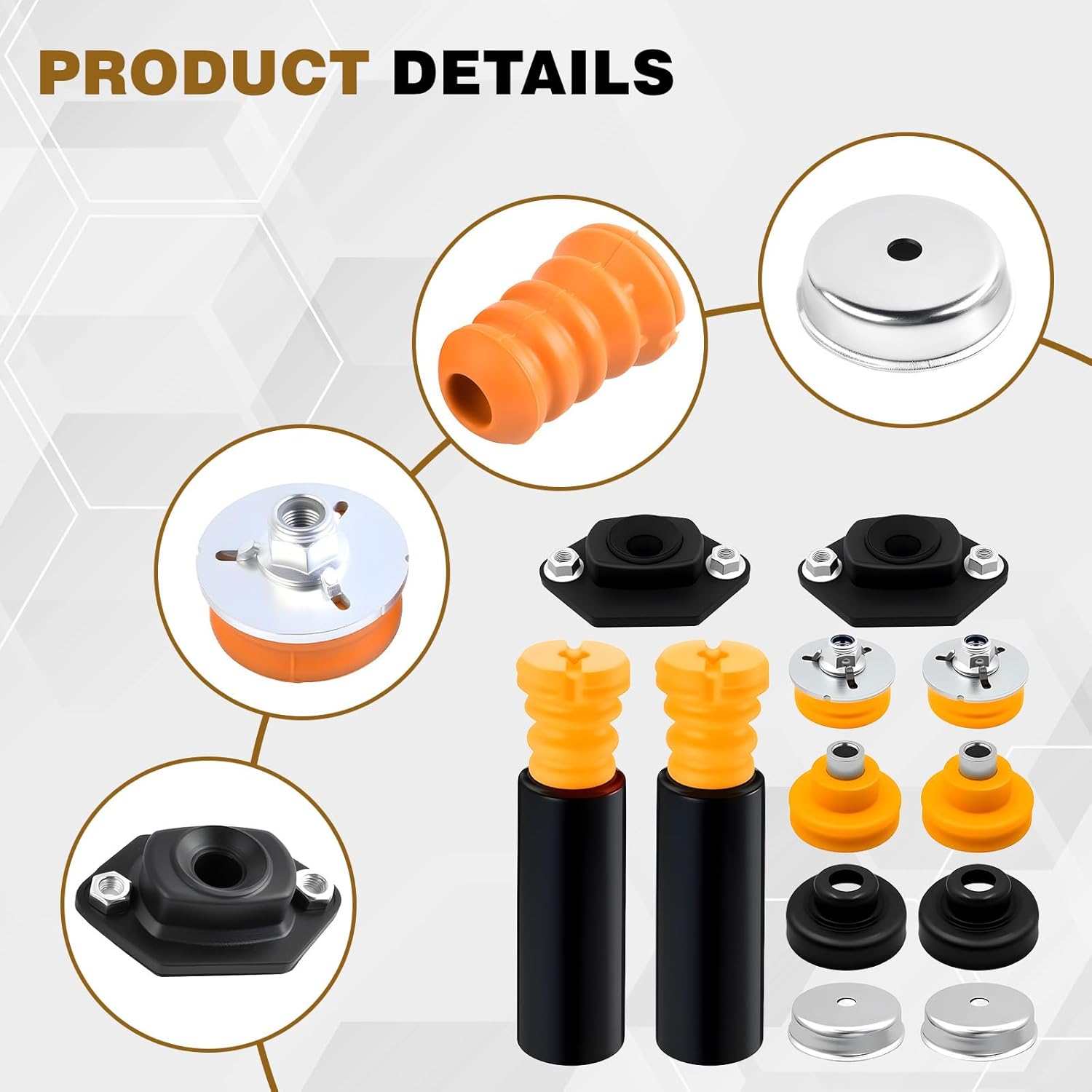 33506767010 Rear Shock Mount, Bump Stop and Sealing Grommet Set Compatible with BMW E82 E87 E88 E90 E92 128i 135i 323i 325xi 328i 328xi 330i 335i 335d