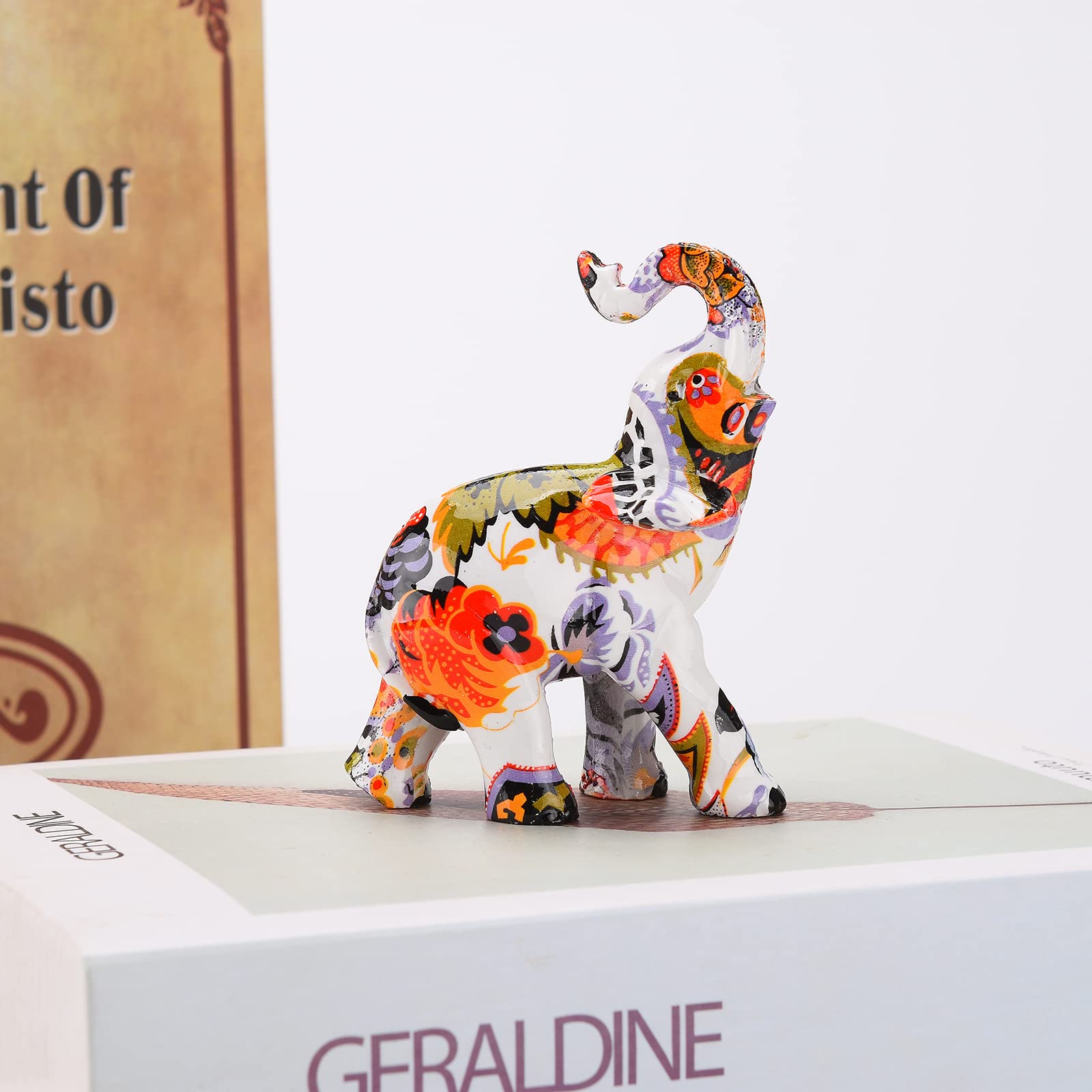 Amazon.co.jp: BRABUD カラフルな象の像 樹脂 グラフィティ 象 アート