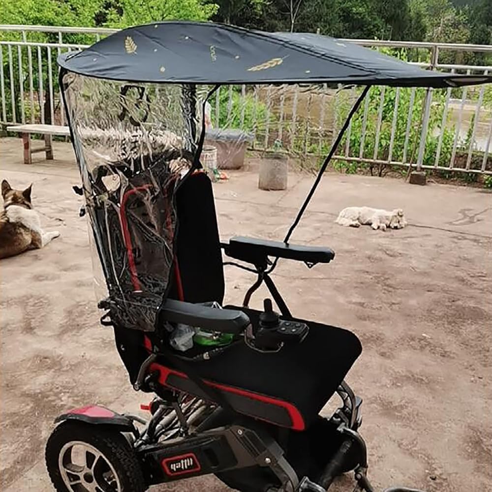 Mocowanie parasola dla wózków inwalidzkich, regulowana osłona przeciwsłoneczna i osłona przeciwdeszczowa do elektrycznych wózków inwalidzkich, uniwersalne akcesorium outdoorowe