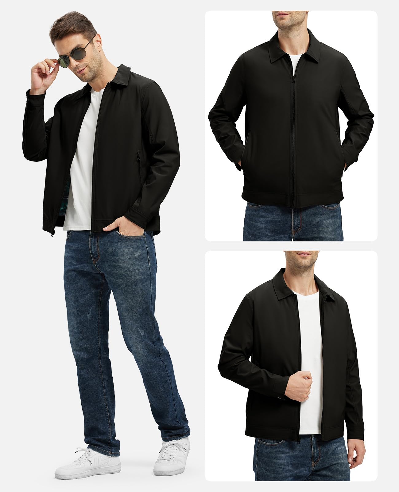 Rdruko Bomberjacke Herren Übergangsjacke Leichte Sommerjacke Blouson Jacke Sommer Frühling Herbst Windbreaker