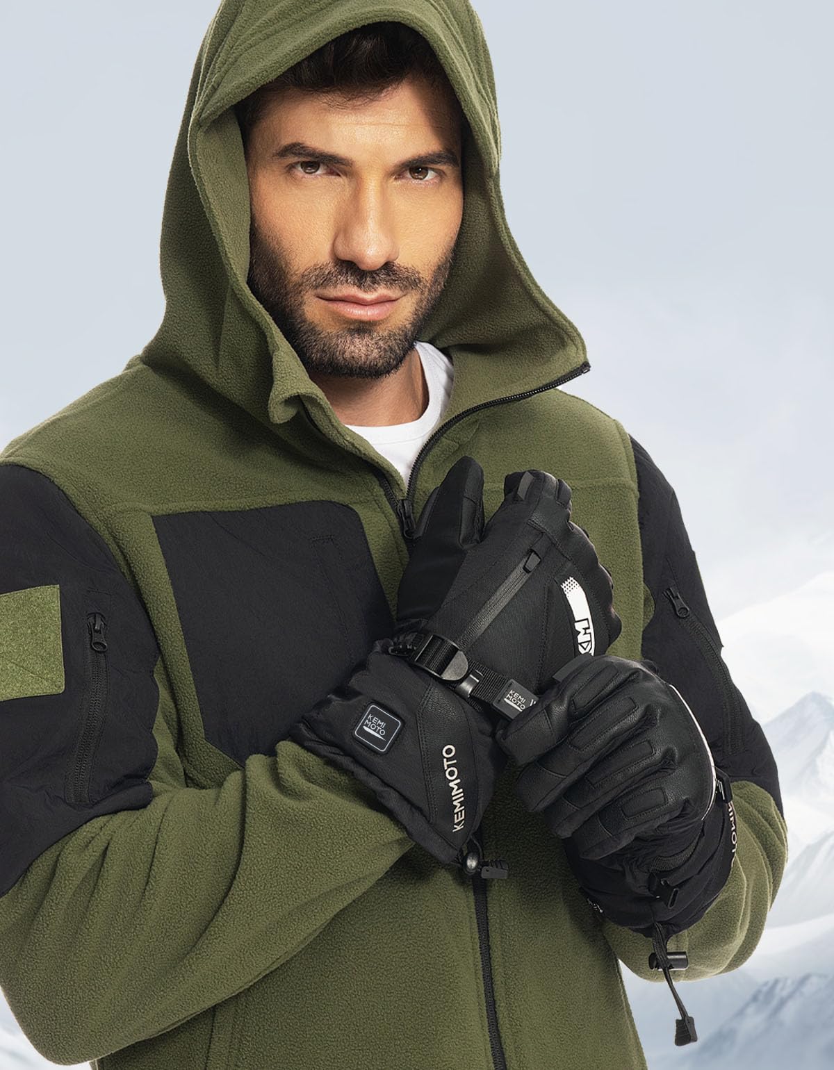 KEMIMOTO Gant Chauffant Moto, Gants Chauffants Hiver Coussin EVA, Écran Tactile et Résistants à l'usure, Thermiques Électriques la Moto, Le Ski, Le Scooter