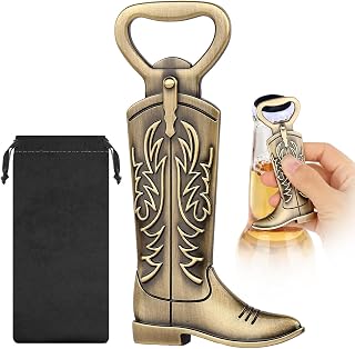 Cowboy Boot Bottle Opener, Cowboy Gifts for Men, Birthday Fathers Day Xmas Gifts for Men Dad, Bronze