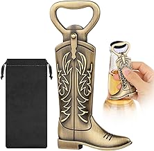 LKKCHER Cowboy Boot Bottle Opener, Cowboy Gifts for Men, Birthday Fathers Day Christmas Gifts for Men Dad, Bronze Rustic Beer Accessories with Gift Bag