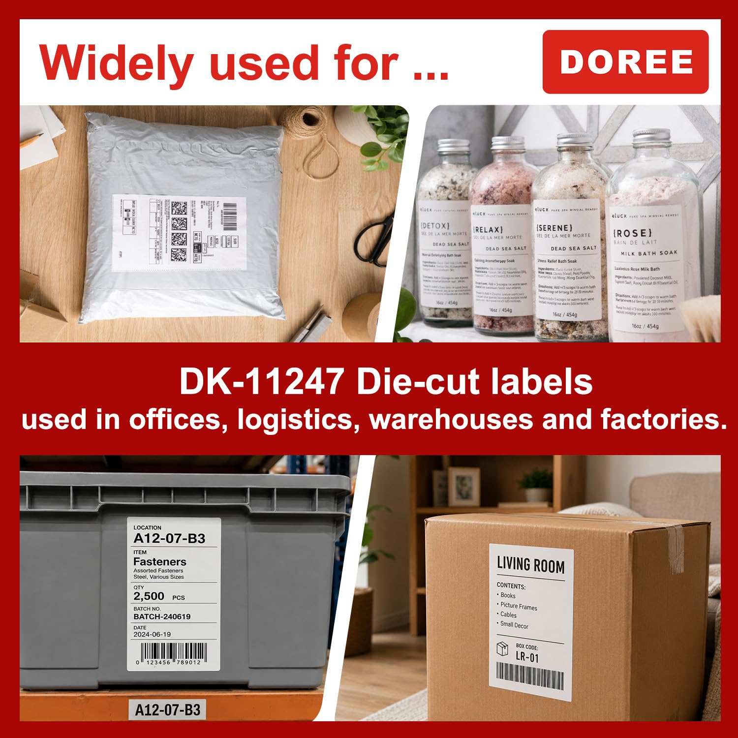 Doree 10 Rollen DK11247 103 X 164mm Adressetiketten 180 Etiketten Pro Rolle