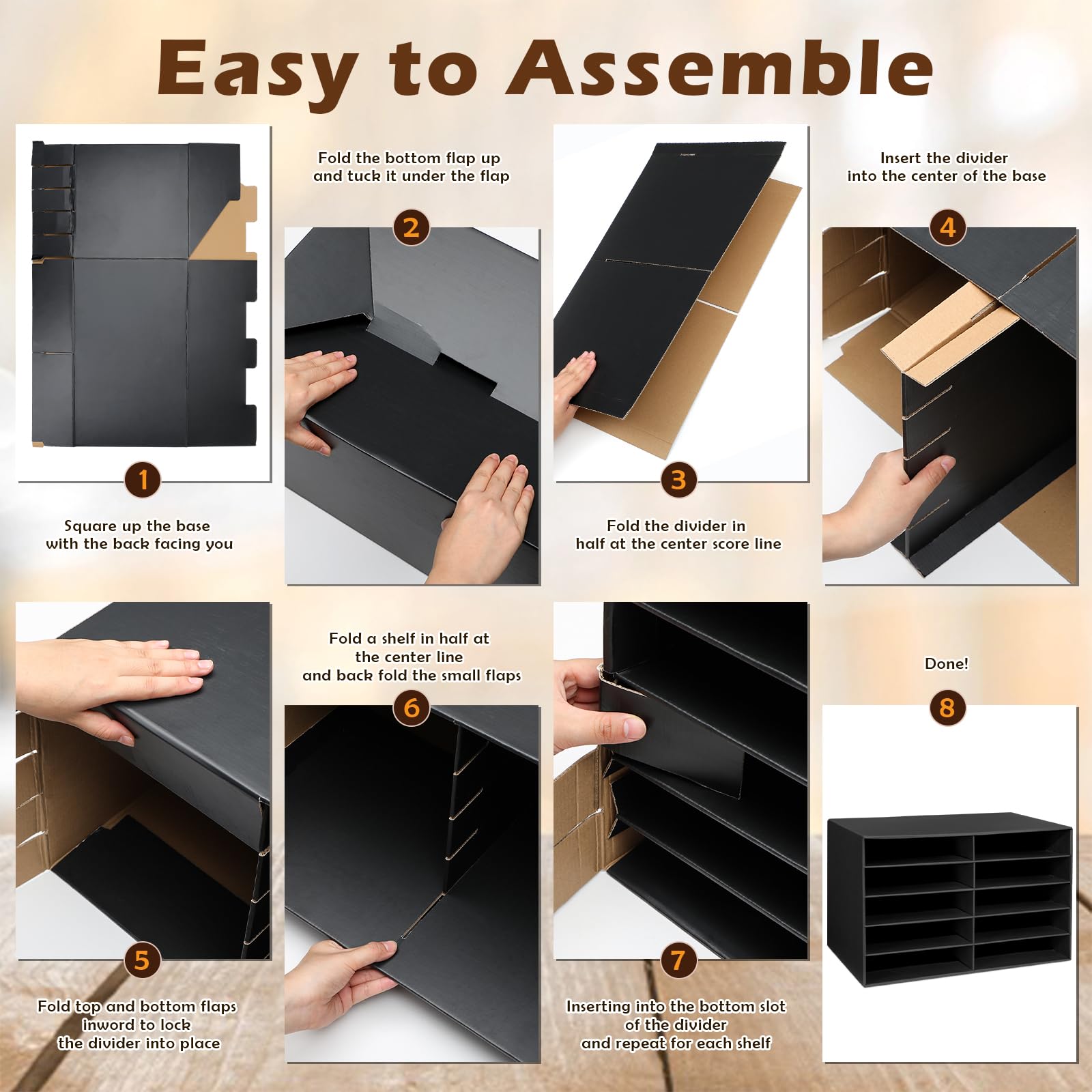 Ireer 4 Pieces Cardboard Paper Organizer, Classroom Mailboxes