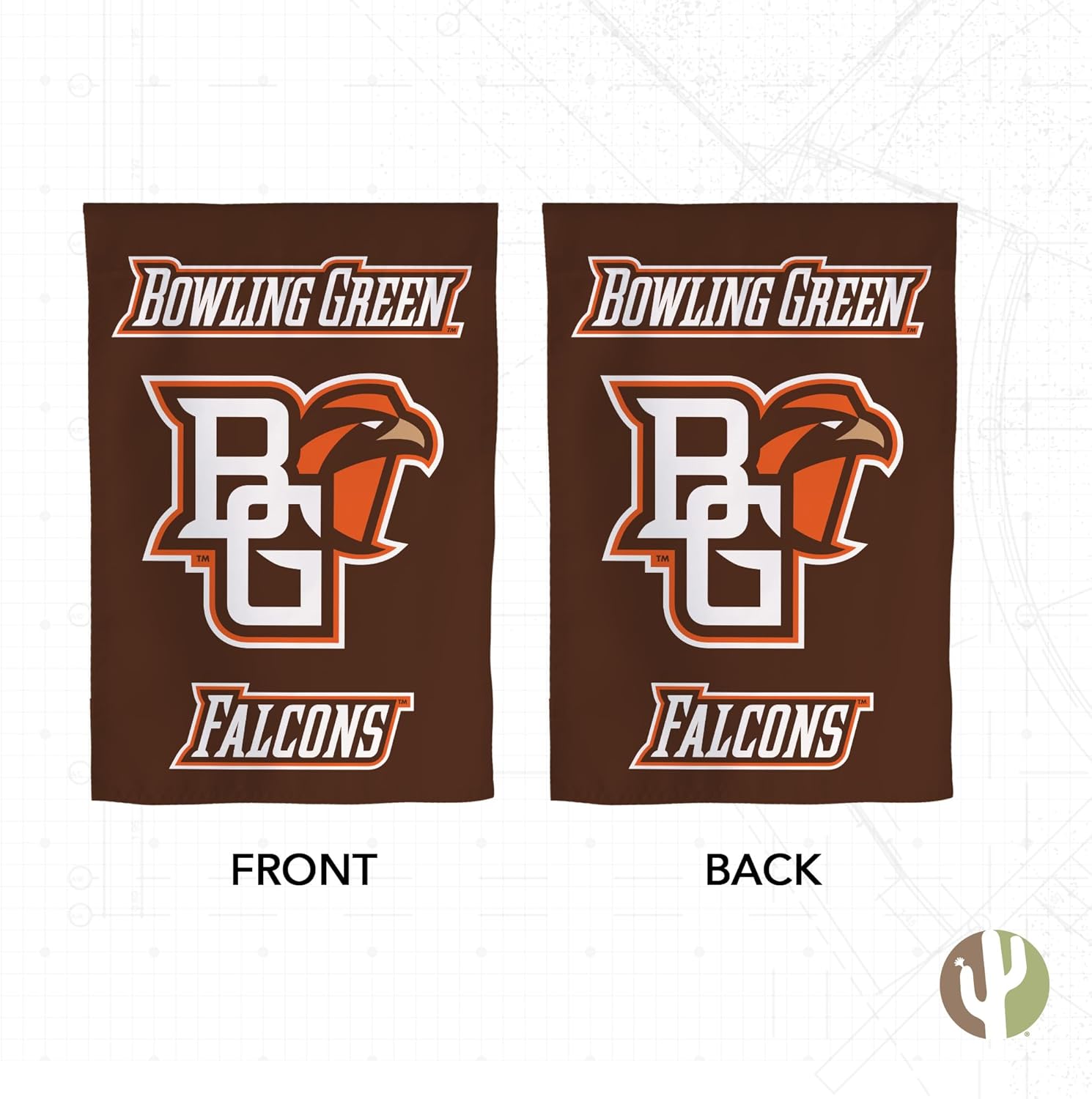 Desert Cactus Bowling Green State University BGSU Garden Flag – 19 x 12 inch Bowling Green Falcons Banner, For Outdoor Display and Events (Design A) - Image 2