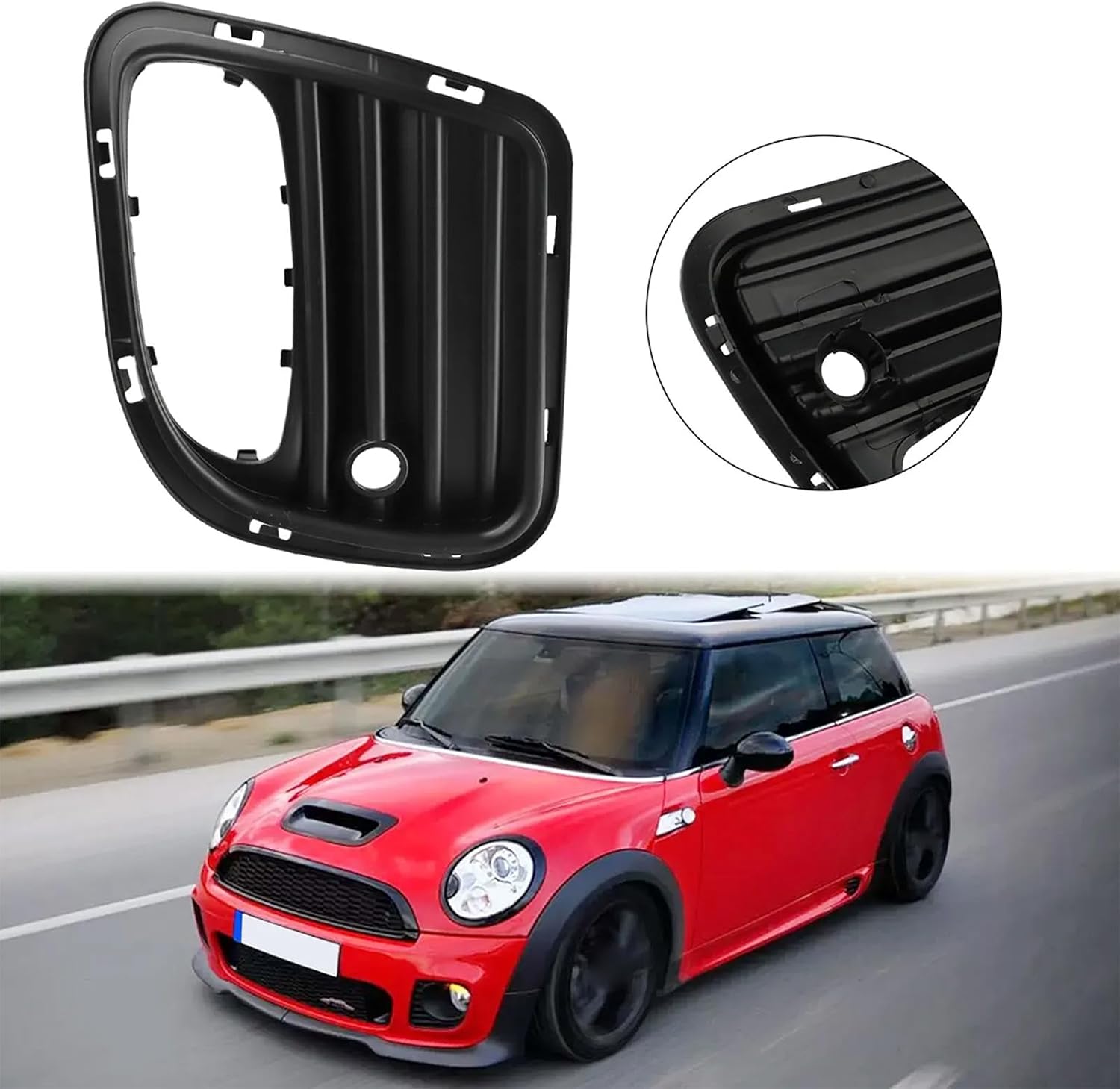 Auto Center Bumper Grilles Insert Guard Replacement for R56 R57 R58 R59 51120413258 51120413257 Fog Light Grille Cover