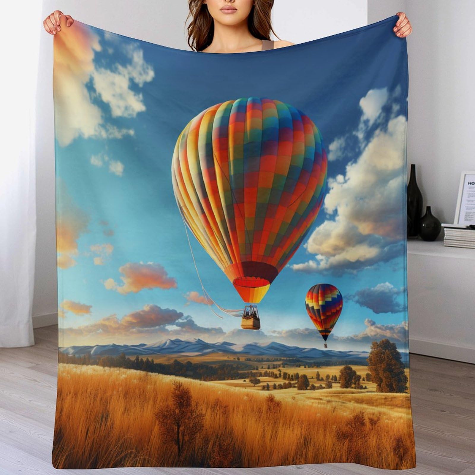 Couverture montgolfière en flannel de qualité supérieure 150x200cm