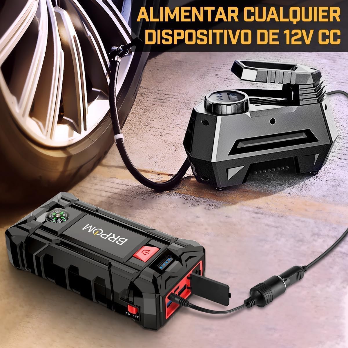 BRPOM Arrancador de Coches 10000A 12V Jump Starter Carga Rápida QC3.0