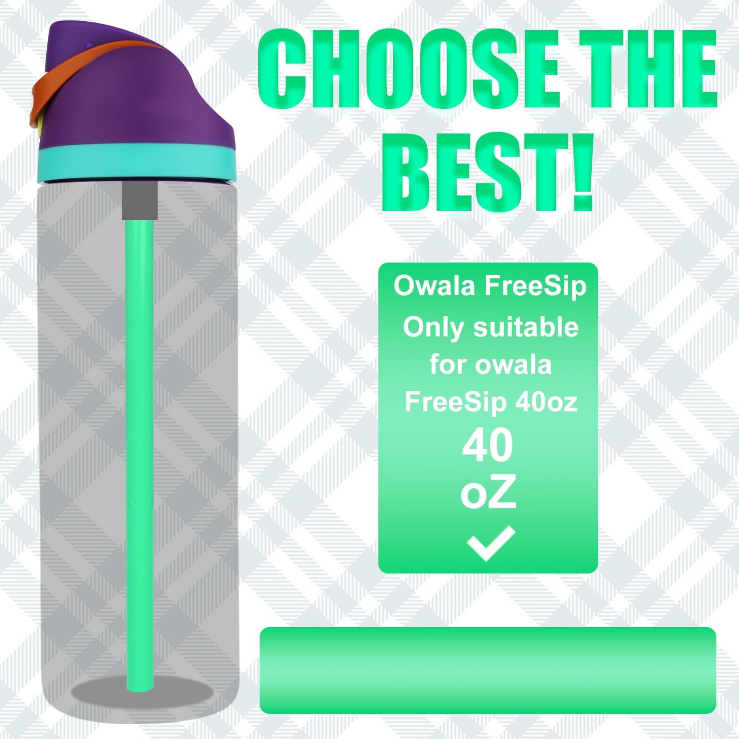 6pcs Replacement Straws for Owala FreeSip 40oz, Reusable Plastic Straws with Cleaning Brush for Owala Flip Insulated Stainless Steel Water Bottle 40oz Tumbler Accessories Parts (6 Colors) - Image 3