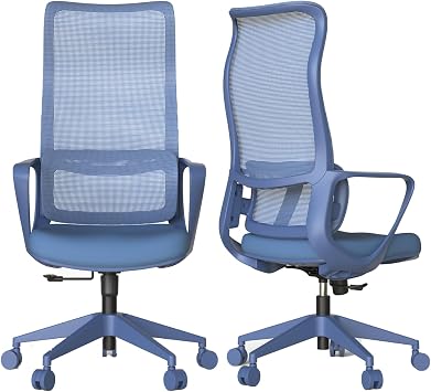 Ergonomic Office Desk Chair High Back Mesh Office Chairs with Adjustable Height & Lumbar Support, Modern Executive Office Chair, Swivel Rolling Computer Gaming Chair for Work Study Blue, Style A
