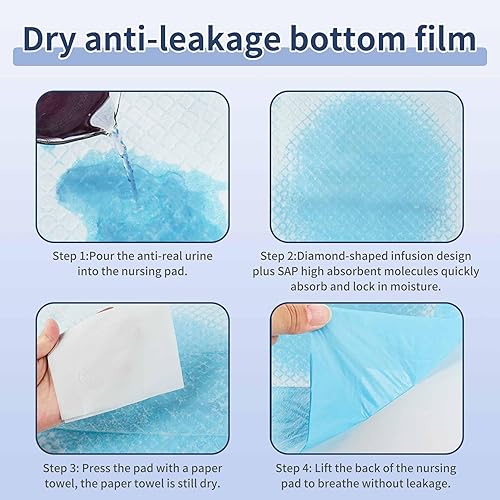 Miniatura 7 de Versión gruesa de almohadillas desechables, almohadillas para incontinencia de 24 x 35 pulgadas, almohadillas protectoras absorbentes para cama,