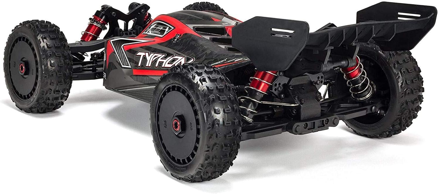 ARRMA RC Car 1/8 Typhon 6S V5 4WD BLX Buggy with Spektrum Firma RTR (Ready-to-Run), Black and Red, ARA8606V5 : Toys & Games