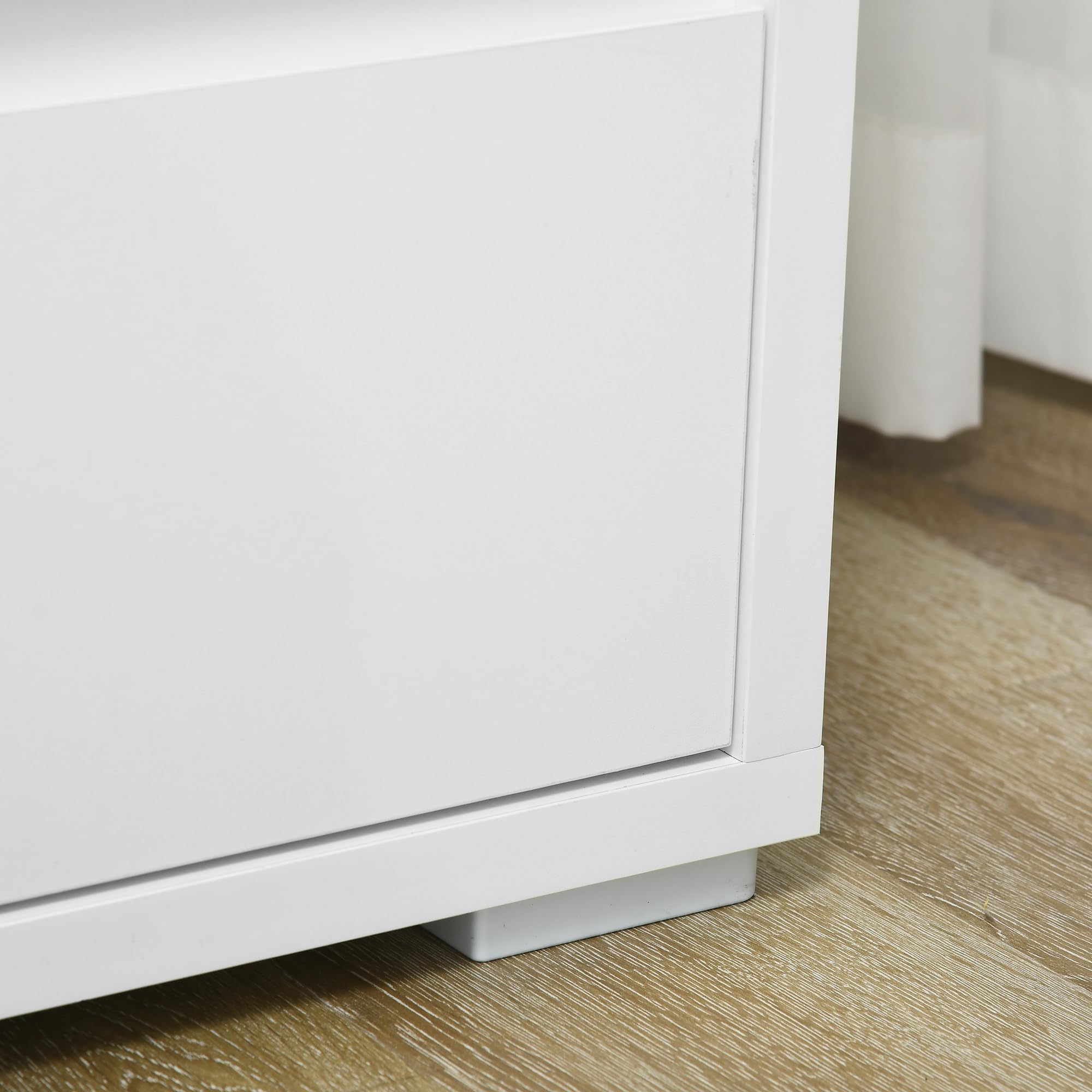 HOMCOM Cómoda 3 Cajones, Cómoda Dormitorio sin Tiradores, Cajonera para Salón, Oficina, Estilo Moderno, 70x37x75 cm, Blanco