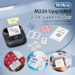 M220 Label Printer, 3 Inch Label Maker, Thermal Barcode Printer for Halloween, Name, Address, Labeling, Mailing, Home, Office, Small Business, Compatible with Phones & PC, with 100 Labels