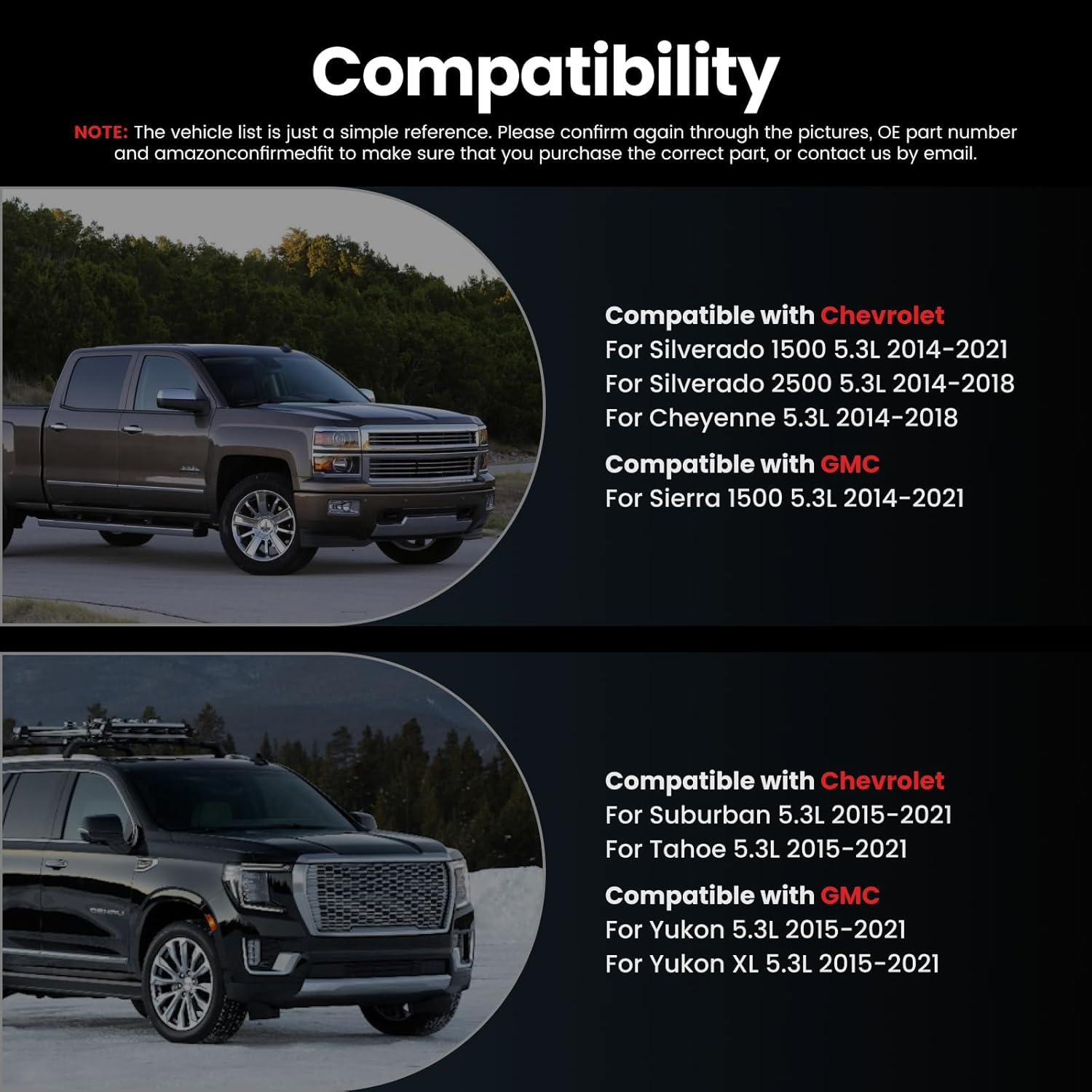 GDI Fuel Injectors Set of 8 Compatible with Chevy Silverado GMC Sierra 5.3L 2014-2021 Tahoe Suburban Yukon/Yukon XL 5.3L 2015-2021,6 holes,12668390