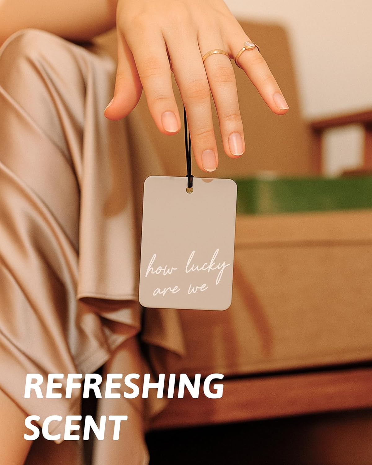 Boho Beige Western Car Air Freshener 4 Pcs, Preppy Cowgirl Cow Skull Cactus Ace Card Hanging Air Freshener for Cars Closet Drawer Books, Cute Western Car Accessories Mirror Decor for Women thumbnail