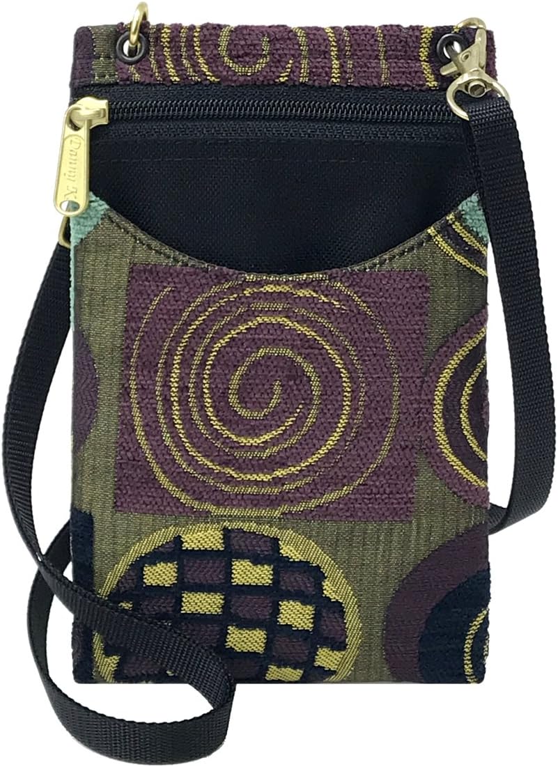 Women's Tapestry Crossbody Cell Phone or Passport Purse, Handmade in USA
