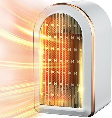 LIEWET Calentador de espacio, calentador de espacio para chimenea, mini calentador con termostato ajustable, calentador de cerámica PTC de 1200 W