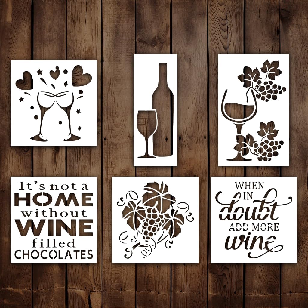 Grape Vine Stencil and Wine Stencils, Grape Stencils for