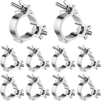 Truss Clamp 10 Pack Quick Realease Aluminum Clamps Heavy Duty Truss For LED Par Light Moving Head Lighting Fits 48-51mm for Stage Moving Head LightingSilver