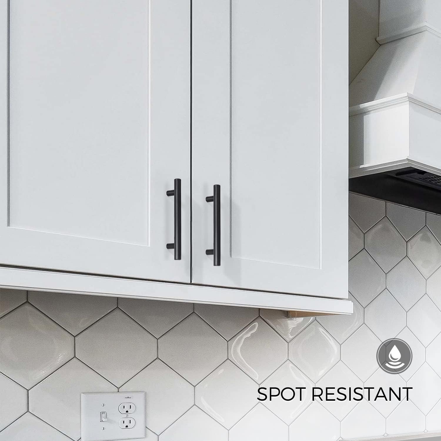 Home Expert 30 Pack 4 Inch Black Cabinet Handles Matte Black Cabinet Pulls Black Dresser Drawer Pulls Stainless Steel Kitchen Cabinet Handles Matte Black 6-3/8 Inch Overall Length