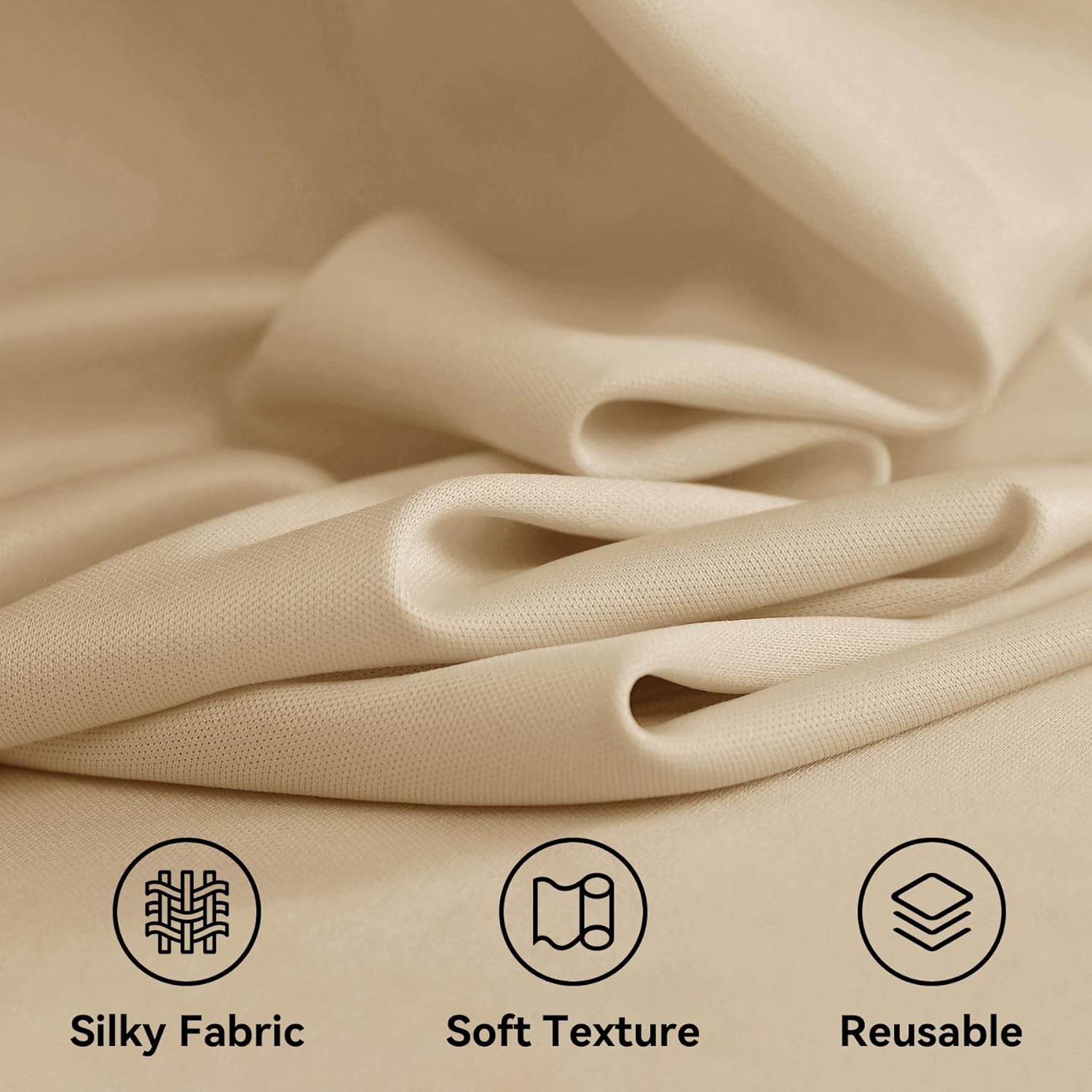 20ft x 12ft Champagne Backdrop Curtain for Parties, Wrinkle Free Polyester 4 Panels 5x12ft Photo Backdrop Drapes Back Drop Cloth for Wedding Birthday Party Baby Shower Photography Background