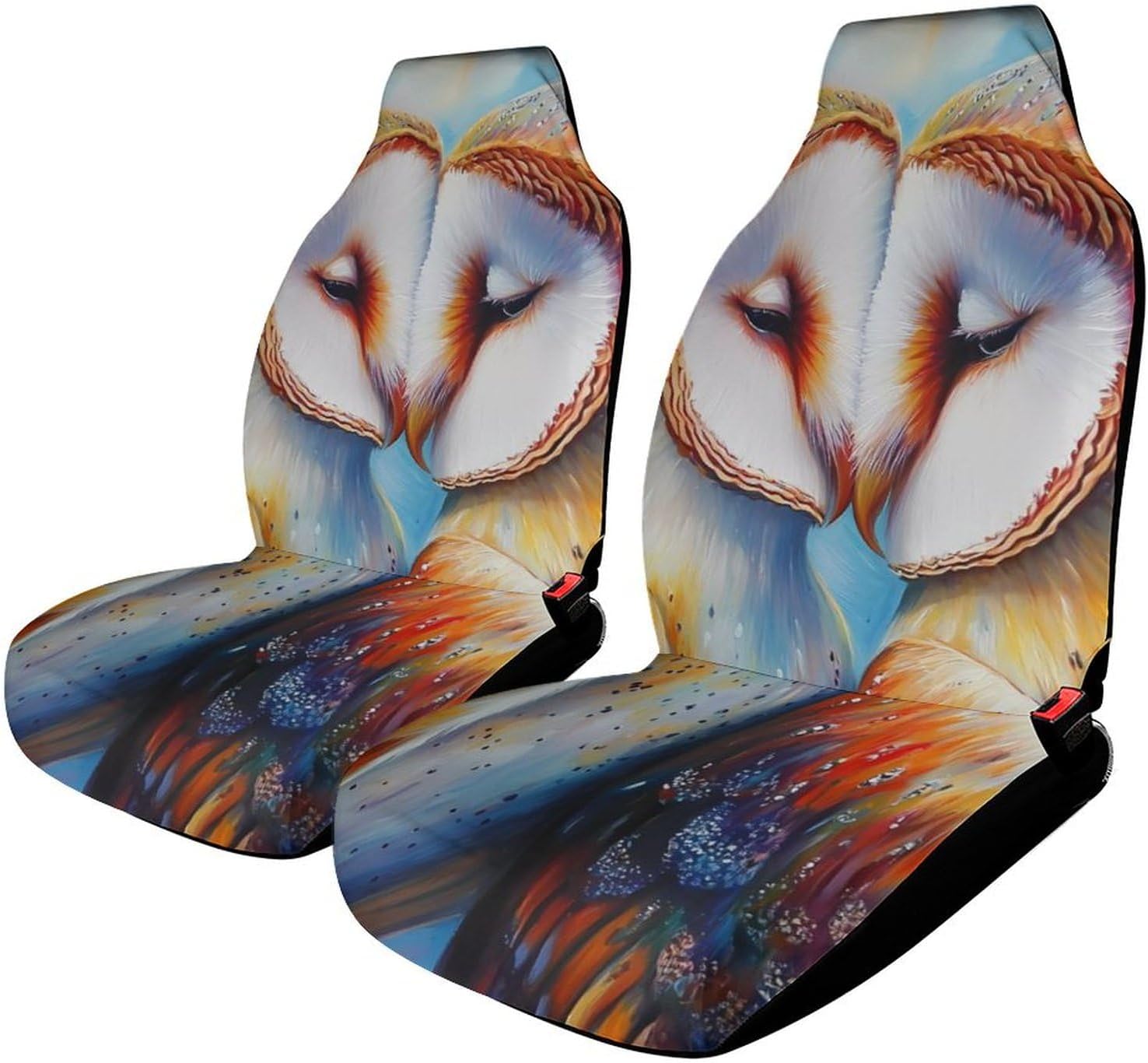 Owls Couple Car Seat Covers Universal Car Front Seats Protector Auto Interior Accessories 2PCS