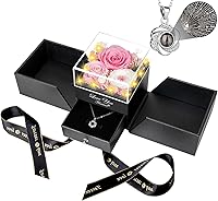 Vista 26 de Rosa Real Colorida Preservada - Flores Eternas Regalo de Rosa para Mamá Abuela Esposa Novia en el Día de la Madre Cumpleaños San Valentín Navidad