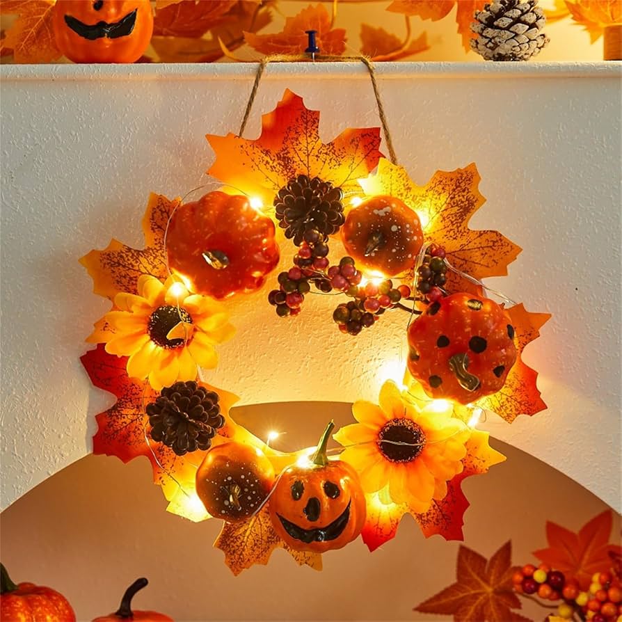 Amazon.co.jp: 秋のリース ハロウィンリース リース 花輪 人造