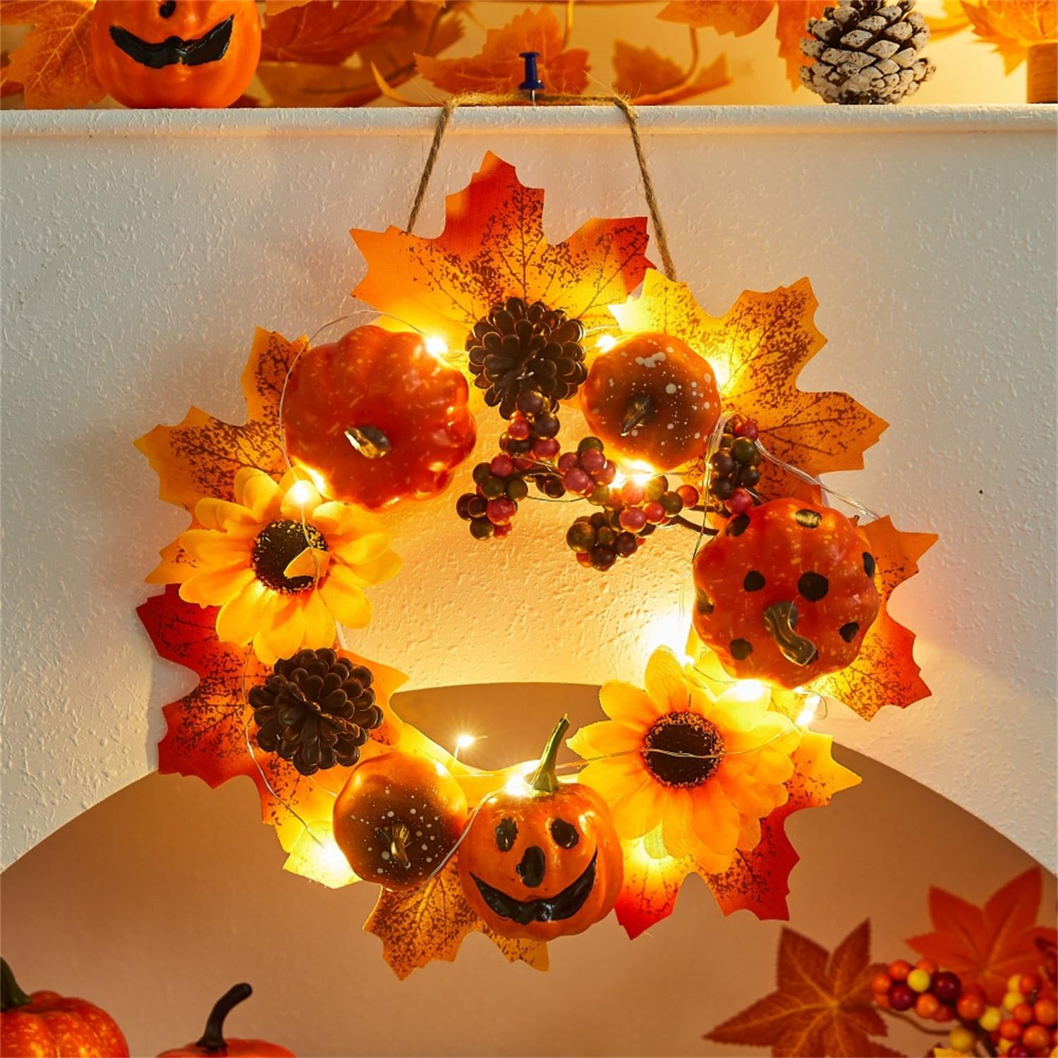 iΦ【 2個セット 】ハロウィンリース 秋リース オーナメント 壁