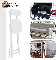 Vista 5 de H HOMEWINS Taburete Plegable Acolchado con Cojín, 1 Pieza de 60 cm de Altura de Barra Taburete Plegable Portátil con Asa para Pesca, Senderismo
