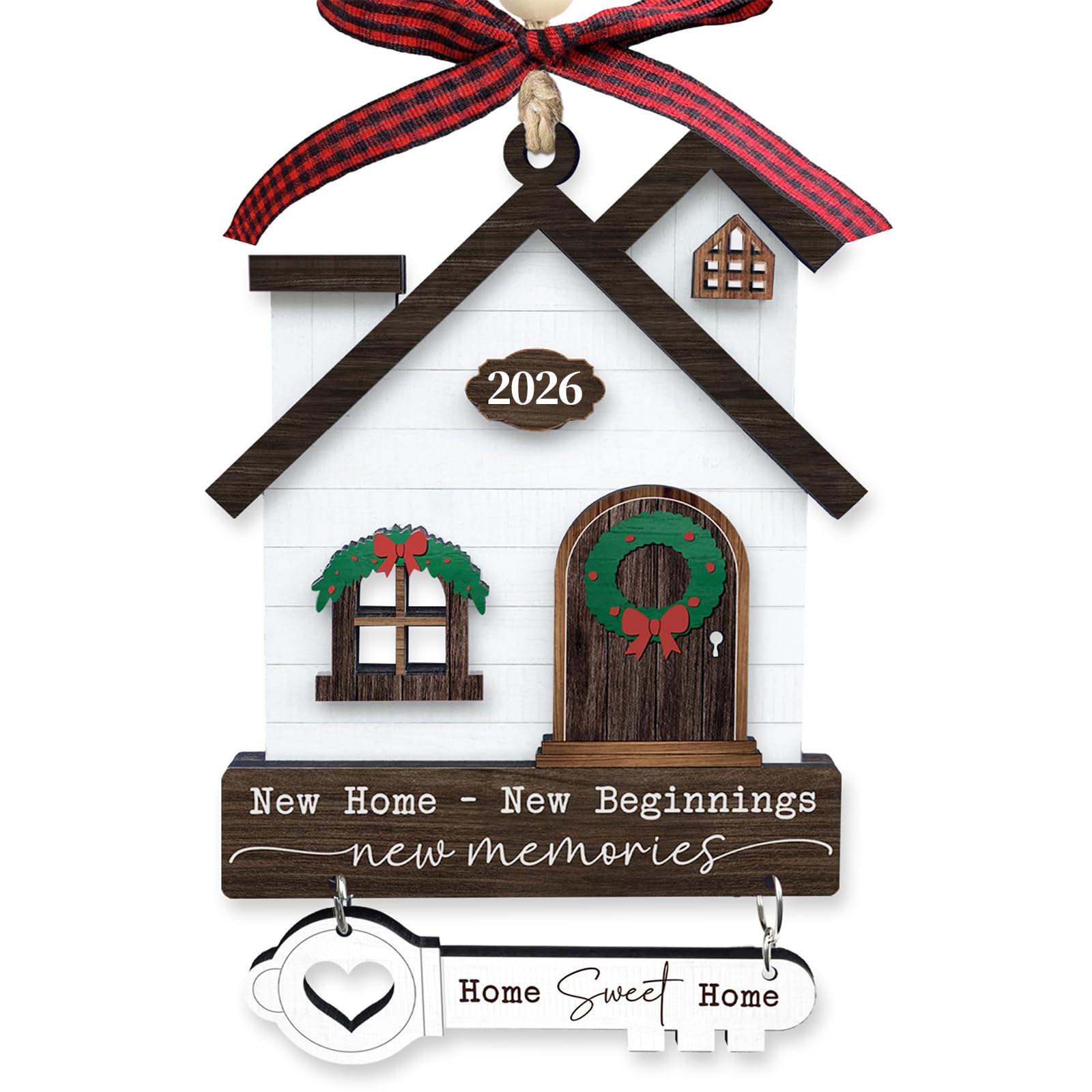 Yunlijia Women's Red-6 New Home Gifts Ornament 2026 House Warming Gifts Wooden Hanging Houses New Home Housewarming Newapartment House Warming For Couple Keepsake For First Homes Family Friends Beginnings For