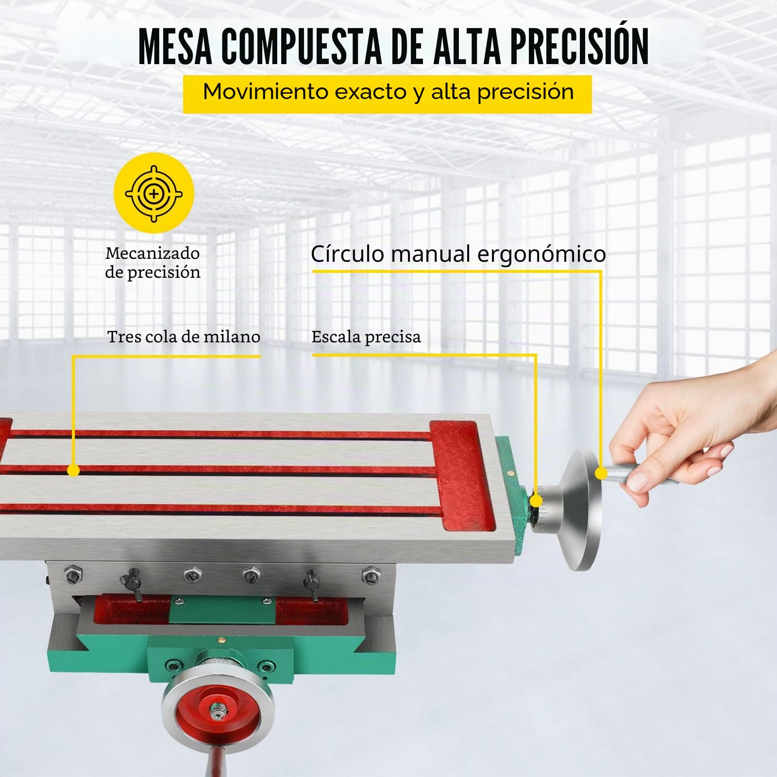 Mophorn Cruz Fresadora Compuesto 2 Ejes 4 Formas, Mesa de Trabajo Multifuncional 450X170mm 30KG, Mesa de Fresado Deslizante para Todos los Soportes de Perforación Fresadora de Banco