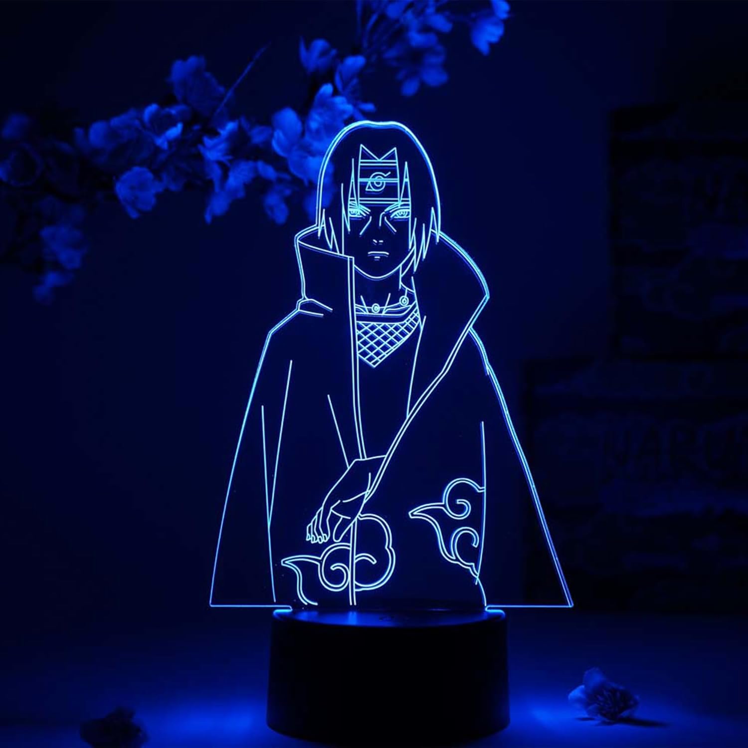 Otaku Lamps Itachi Uchiha Naruto – Anime Night Light, 16 Color RGB LED – Gift for Otaku